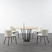 2x Mandy White Boucle Chairs
