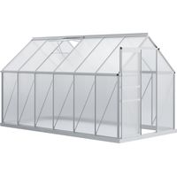 Serre de jardin Panneau en polycarbonate Argent 190x375x199 cm