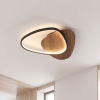 LED Deckenlampe Holz Aluminium Farbwechsel warm-kalt über Wandschalter B: 45 cm Deckenleuchte