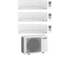 Mitsubishi Climatizzatore Trial Split Linea Smart MSZ-HR 9+9+12 con MXZ-3HA50VF con Inverter R-32 Wi-Fi Opt. Classe A++