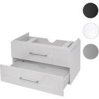 Premium Meuble sous-lavabo HWC-D16, meuble sous-lavabo Meuble de salle de bain, brillant 90cm gris