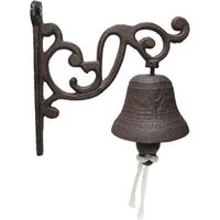 Sonnette de porte d'entrée, sonnette décorée pour porte de maison de campagne, sonnette murale florale antique en fonte, sonnette B-