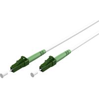Glasfaserkabel (FTTH), Singlemode (OS2) White, (Simplex), 0,5 m, LC-APC (8°) Stecker LC-APC (8°) Stecker, halogenfreier Kabelmantel (LSZH), Lichtwellenleiter (LWL). Kabellänge 0.5 m