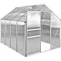 Serre de jardin Basic 6 - 4,55 m² - 253 x 192 x 194 cm