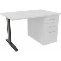 Bureau droit individuel sur caisson Ophrys
