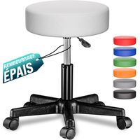 Casaria – Tabouret de bureau réglable en hauteur pivotable 360° – Assise en similicuir épais – Hauteur 46 à 60 cm – Pour environnements de travail variés