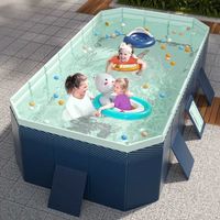Piscine pliable, non gonflable, en PVC, indispensable pour l'été, pataugeoire, adaptée aux jardins et aux pelouses (1,8 m)