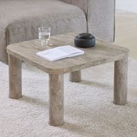 Table basse 60x60x36cm effet marbre gris - SOLANO