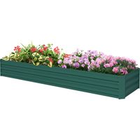 Jardinera extérieure en acier galvanisé rectangulaire 240x60x30 cm vert