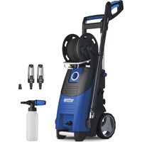Nilfisk – Nettoyeur haute pression électrique 200 bars – Débit 610 L/h – Dosage détergents intégré – Chariot mobile avec roues solides