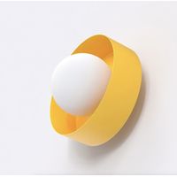 Lampada a parete Lulu in acciaio arancione con diffusore sferico