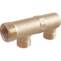Collecteur double filetage bouchonné, 2 départs, pour sanitaire et chauffage