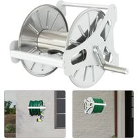 Wall Mount Garden Hose Reel Holder 40m 131ft Capacity Stainless Steel Water Hose Storage Rack for Home Garden Lawn