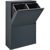 Arregui – Poubelle de recyclage en acier 4 seaux 68L – Système d’ouverture basculant – Pour cuisine ou bureau – CR604B