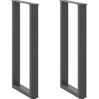 vidaXL Pieds de table basse forme de U 2 pcs anthracite 28x(72-73) cm