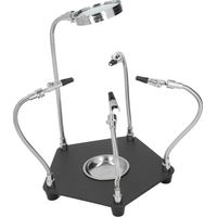 Support de bras à souder universel avec loupe grossissante 3x HD, idéal pour soudure de circuits imprimés et travaux de précision.