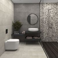 Carrelage mural uni grès émaillé 45x45 cm – Aspect ciment éclaboussé – Surface 1,01 m² – Style moderne et personnalisé