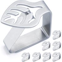 Set di 8 mollette antiscivolo per tovaglia, decorative, in acciaio inox spesso - ideali per picnic, barbecue, matrimoni e feste (design a foglia)