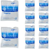 Relaxdays Kühlpack zum Knicken, 10er Set, Sofort Kältekompresse, HxB: 14,5 x 12,5 cm, für Sport & unterwegs, weiß/blau