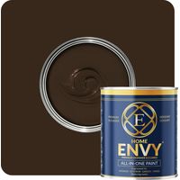ENVY All-in-One Paint - High Coverage Paint for Interior & Exterior Walls, Wood & Furniture - Multi Surface Paint & Primer - Designer Colours For All Walls - Dark Chocolate - 5L - Matt