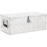 Boîte de rangement Argenté 70x31x27 cm Aluminium vidaXL