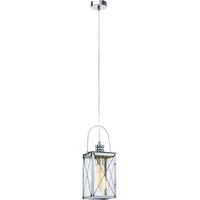 Retro Pendel Decken Lampe Laterne Schlaf Gäste Zimmer Chrom Leuchte Hänge Glas Strahler Eglo 49212E