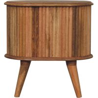 Table de chevet nordique en bois massif, 2 tiroirs, marron – chevet design scandinave pour chambre à coucher