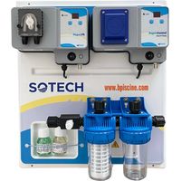 Régulateur de pH automatique pour piscine jusqu'à 160m3 – Contrôleur d'électrolyse au sel – Double chambre d'analyse – Prêt à installer – Bypiscine