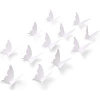 100 décorations de gâteaux papillon 3D blancs