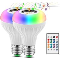 Lot de 2 Ampoules LED Intelligente E27 Bluetooth Smart Bulb BLEOSAN, Ampoule Connectee Synchroniser avec Rythme de Musique