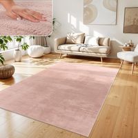 Paco Home Teppich Wohnzimmer Kunstfell Plüsch Hochflor Shaggy Weich Verschied. Farben Pink, 240x340 cm