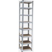 Werka Pro – Étagère charge lourde 8 plateaux 720kg – Structure acier galvanisé – Panneaux bois MDF – Dimensions 40x40cm – Hauteur 180cm