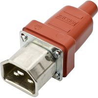 Kalthoff 444010 Warmgeräte-Steckverbinder 444 Stecker, gerade Gesamtpolzahl: 2 + PE 16 A Rot, Metall