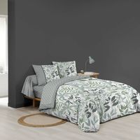 Parure de lit 6 pièces VOLTINE SAUGE – 240 x 220 cm – 100% coton – 42 fils/cm²