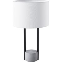 Lampe à Poser 60 cm Blanche et Noire avec Socle en Béton E27 Max 60W pour Éclairage de Salon ou Chambre Moderne Urbaine et Minimaliste Beliani