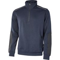 Upower CUSHY felpa maglia manica lunga da lavoro a mezza zip felpata in cotone DEEP BLUE taglia XL