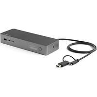 StarTech.com Station d'Accueil Universelle pour Ordinateur Portable, Station d'Accueil Hybride USB-C & USB-A, Dual 4K DP & HDMI, 100W PD, Mac / Windows / Chrome OS, 4x USB 5Gbps Hub, GbE