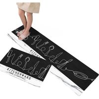 Juego de alfombrillas antideslizantes para cocina Ensoleille, de terciopelo cristalino impermeable, dimensiones 40 x 60 cm + 40 x 120 cm, fáciles de limpiar.