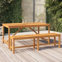 Table à manger de jardin, Table à dîner, Table d'extérieur de jardin 150x90x74 cm bois d'acacia solide BHU5681