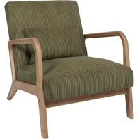 Fauteuil Côtelé Design "Scott" 75cm Vert