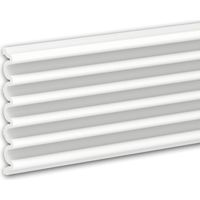3d panneau mural Profhome 659804 Lambris mural Panneau acoustique Cimaise Frise Moulure en stuc Moulure décorative design moderne blanc 2 m