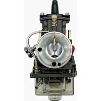 Carburateur PWK 24‑34 mm pour ATV et moto – Fond transparent gris – Modèle tuning à boisseau plat pour 2 temps