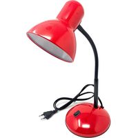 Lampada da scrivania con braccio flessibile snodabile luce lume da tavolo orientabile da cameretta rosso