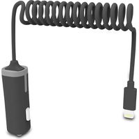 Muvit Autoladegerät lightning mfi 2.4a curly Kabel 1.8m schwarz