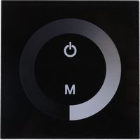 Panel controlador de pared táctil LED de 12-24 V CC con regulador de brillo para ajustar luces (color: negro)