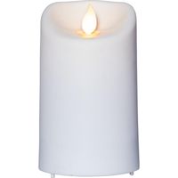 Star Trading Bougie M-Twinkle, bougie ronde, blanche, LED, minuterie, jaune, extérieur, intérieur, 12,5 cm