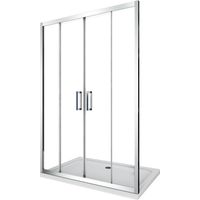 Porta doccia vetro 6 mm con apertura centrale a 4 ante per installazione in nicchia Altezza 190 cm 138-143 REGOLABILE