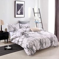 Parure de lit légère en microfibre, motif marbre