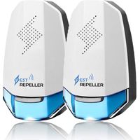 2-Pack Professional Ultrasonic Mouse Repellent - Mice, Cockroach and Insect Repellent - 20W Combined Power