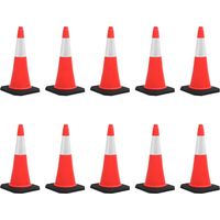 Cônes de signalisation réfléchissants à base lourde 10 pcs 75cm vidaXL